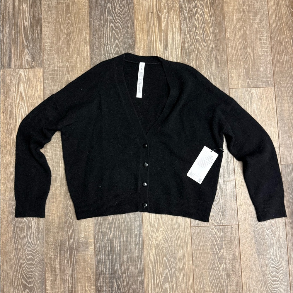 Black V-Neck Button Cardigan Sweater - Unbranded
